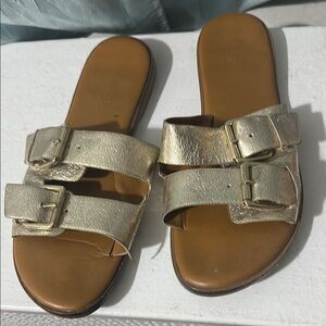 Franco Sarto gold summer slide in sandal